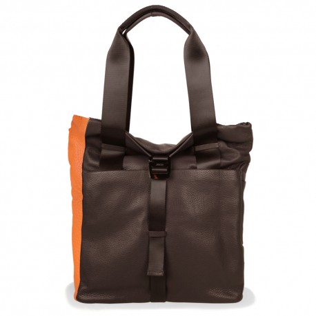 Backpack Shopper in Brown and Orange