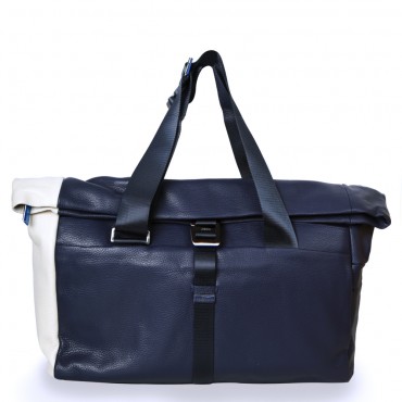 Duffle in Navy Blue and Cream
