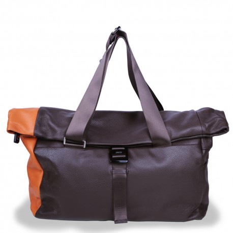 Duffle in Chocolate Brown and Orange