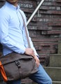 Messenger in Chocolate Brown and Orange