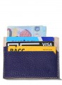 Cardholder in Navy Blue and Cream